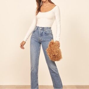 Reformation Cynthia High Rise Straight Jeans 31 in Colorado